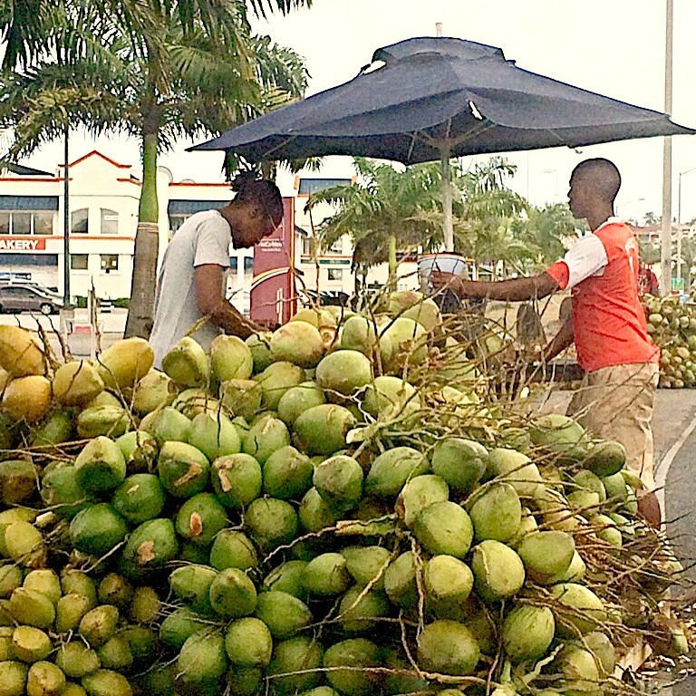 coconut water for sale by the roadside